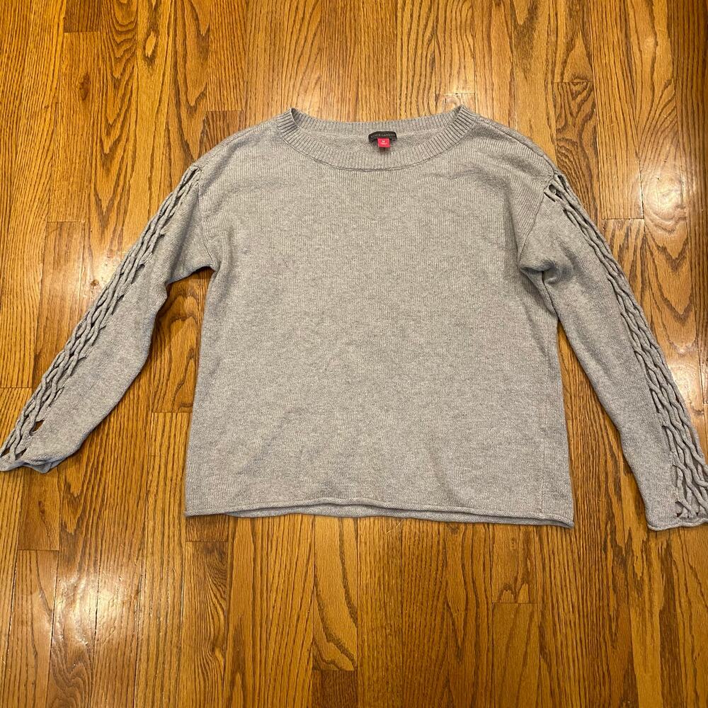 Vince‎ Camuto Sweater Gray Cutout Medium